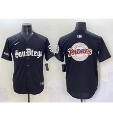 Men San Diego Padres Team Big Logo Black Gothic Edition Vapor Limited Stitched Baseball Jersey 1 Men San Diego Padres Team Big Logo Black Gothic Edition Vapor Limited Stitched Baseball Jersey 1