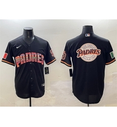 Men San Diego Padres Team Big Logo Black Mexico Cool Base Stitched Baseball Jersey Men San Diego Padres Team Big Logo Black Mexico Cool Base Stitched Baseball Jersey