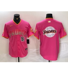 Men San Diego Padres Team Big Logo Pink Cool Base Stitched Baseball Jersey 5 Men San Diego Padres Team Big Logo Pink Cool Base Stitched Baseball Jersey 5