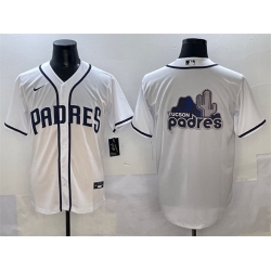 Men San Diego Padres Team Big Logo White Cool Base Stitched Baseball Jersey 001