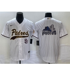 Men San Diego Padres White Big Logo In Back Cool Base With Patch Stitched Baseball Jersey 1 Men San Diego Padres White Big Logo In Back Cool Base With Patch Stitched Baseball Jersey 1