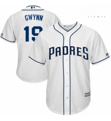 Mens Majestic San Diego Padres 19 Tony Gwynn Replica White Home Cool Base MLB Jersey Mens Majestic San Diego Padres 19 Tony Gwynn Replica White Home Cool Base MLB Jersey