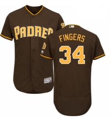 Mens Majestic San Diego Padres 34 Rollie Fingers Brown Alternate Flex Base Authentic Collection MLB Jersey Mens Majestic San Diego Padres 34 Rollie Fingers Brown Alternate Flex Base Authentic Collection MLB Jersey