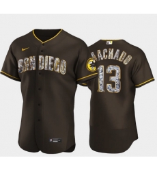 Men's San Diego Padres #13 Manny Machado Diamond Edition Brown Jersey Men's San Diego Padres #13 Manny Machado Diamond Edition Brown Jersey