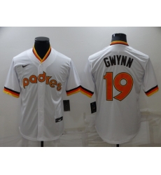 Men's San Diego Padres #19 Tony Gwynn White Cooperstown Collection Stitched Throwback Jersey Men's San Diego Padres #19 Tony Gwynn White Cooperstown Collection Stitched Throwback Jersey