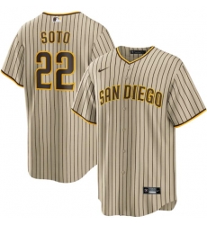 Men's San Diego Padres Juan Soto #22 Nike Tan Brown Alternate Cool Base Player Jersey Men's San Diego Padres Juan Soto #22 Nike Tan Brown Alternate Cool Base Player Jersey