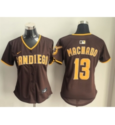 Women San Diego Padres 13 Manny Machado Brown Limited Stitched Baseball Jersey Women San Diego Padres 13 Manny Machado Brown Limited Stitched Baseball Jersey