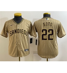 Women San Diego Padres 22 Juan Soto Brown Cool Base Stitched Baseball Jersey Women San Diego Padres 22 Juan Soto Brown Cool Base Stitched Baseball Jersey