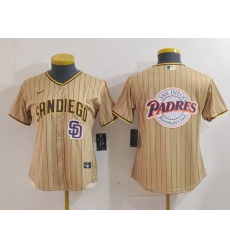 Women San Diego Padres Tan Team Big Logo Stitched Baseball Jersey 1 Women San Diego Padres Tan Team Big Logo Stitched Baseball Jersey 1
