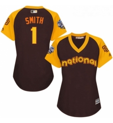 Womens Majestic San Diego Padres 1 Ozzie Smith Authentic Brown 2016 All Star National League BP Cool Base Cool Base MLB Jersey Womens Majestic San Diego Padres 1 Ozzie Smith Authentic Brown 2016 All Star National League BP Cool Base Cool Base MLB Jersey
