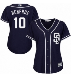 Womens Majestic San Diego Padres 10 Hunter Renfroe Replica Navy Blue Alternate 1 Cool Base MLB Jersey Womens Majestic San Diego Padres 10 Hunter Renfroe Replica Navy Blue Alternate 1 Cool Base MLB Jersey