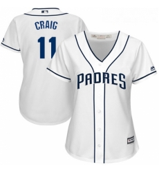 Womens Majestic San Diego Padres 11 Allen Craig Replica White Home Cool Base MLB Jersey Womens Majestic San Diego Padres 11 Allen Craig Replica White Home Cool Base MLB Jersey