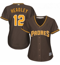 Womens Majestic San Diego Padres 12 Chase Headley Replica Brown Alternate Cool Base MLB Jersey Womens Majestic San Diego Padres 12 Chase Headley Replica Brown Alternate Cool Base MLB Jersey