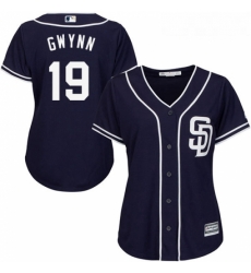 Womens Majestic San Diego Padres 19 Tony Gwynn Replica Navy Blue Alternate 1 Cool Base MLB Jersey Womens Majestic San Diego Padres 19 Tony Gwynn Replica Navy Blue Alternate 1 Cool Base MLB Jersey