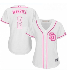 Womens Majestic San Diego Padres 2 Johnny Manziel Authentic White Fashion Cool Base MLB Jersey Womens Majestic San Diego Padres 2 Johnny Manziel Authentic White Fashion Cool Base MLB Jersey