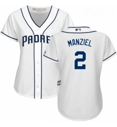 Womens Majestic San Diego Padres 2 Johnny Manziel Authentic White Home Cool Base MLB Jersey Womens Majestic San Diego Padres 2 Johnny Manziel Authentic White Home Cool Base MLB Jersey