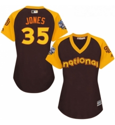 Womens Majestic San Diego Padres 35 Randy Jones Authentic Brown 2016 All Star National League BP Cool Base Cool Base MLB Jersey Womens Majestic San Diego Padres 35 Randy Jones Authentic Brown 2016 All Star National League BP Cool Base Cool Base MLB Jersey