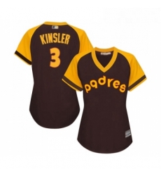 Womens San Diego Padres 3 Ian Kinsler Replica Brown Alternate Cooperstown Cool Base Baseball Jersey Womens San Diego Padres 3 Ian Kinsler Replica Brown Alternate Cooperstown Cool Base Baseball Jersey