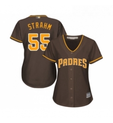 Womens San Diego Padres 55 Matt Strahm Replica Brown Alternate Cool Base Baseball Jersey Womens San Diego Padres 55 Matt Strahm Replica Brown Alternate Cool Base Baseball Jersey