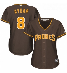 Womens San Diego Padres 8 Erick Aybar Brown Alternate Stitched MLB Jersey Womens San Diego Padres 8 Erick Aybar Brown Alternate Stitched MLB Jersey