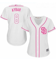 Womens San Diego Padres 8 Erick Aybar White Pink Fashion Stitched MLB Jersey Womens San Diego Padres 8 Erick Aybar White Pink Fashion Stitched MLB Jersey