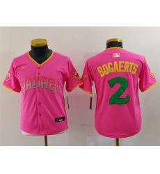 Youth San Diego Padres 2 Xander Bogaerts Pink Stitched Baseball Jersey Youth San Diego Padres 2 Xander Bogaerts Pink Stitched Baseball Jersey