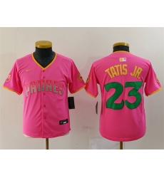Youth San Diego Padres 23 Fernando Tatis Jr Pink Stitched Baseball Jersey Youth San Diego Padres 23 Fernando Tatis Jr Pink Stitched Baseball Jersey