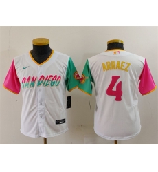 Youth San Diego Padres 4 Luis Arraez White City Connect Stitched Baseball Jersey Youth San Diego Padres 4 Luis Arraez White City Connect Stitched Baseball Jersey