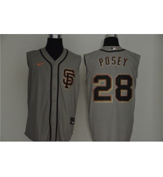 Giants 28 Buster Posey Gray Nike Cool Base Sleeveless Jersey Giants 28 Buster Posey Gray Nike Cool Base Sleeveless Jersey