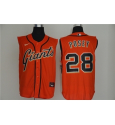 Giants 28 Buster Posey Orange Nike Cool Base Sleeveless Jersey Giants 28 Buster Posey Orange Nike Cool Base Sleeveless Jersey