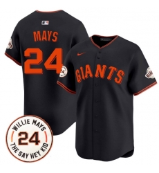 Men Nike San Francisco Giants Willie Mays #24 Black Cool Base Player MLB Jersey