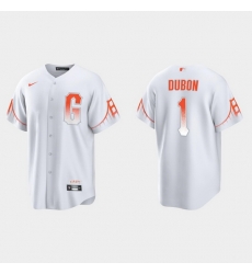 Men San Francisco Giants 1 Mauricio Dubon Men 2021 City Connect White Fan Version Jersey Men San Francisco Giants 1 Mauricio Dubon Men 2021 City Connect White Fan Version Jersey