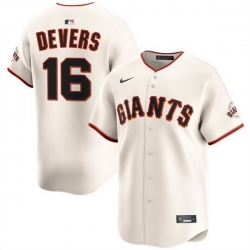 Men San Francisco Giants 16 Rafael Devers Cream 2024 Home Limited Stitched Baseball Jersey