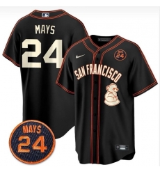 Men San Francisco Giants 24 Willie Mays Black With Patch Stitched Baseball Jersey Men San Francisco Giants 24 Willie Mays Black With Patch Stitched Baseball Jersey