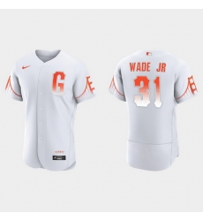Men San Francisco Giants 31 Lamonte Wade Jr Men 2021 City Connect Authentic White Jersey Men San Francisco Giants 31 Lamonte Wade Jr Men 2021 City Connect Authentic White Jersey