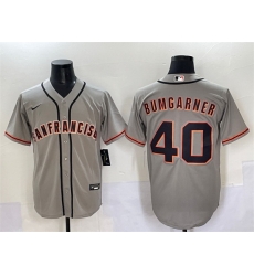 Men San Francisco Giants 40 Madison Bumgarner Grey Cool Base Stitched Baseball Jersey
