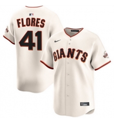 Men San Francisco Giants 41 Wilmer Flores Cream 2024 Home Limited Stitched Baseball Jersey