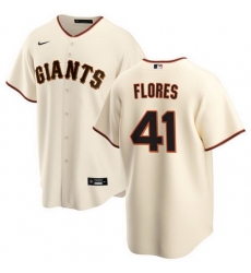 Men San Francisco Giants 41 Wilmer Flores Cream Cool Base Stitched Jersey Men San Francisco Giants 41 Wilmer Flores Cream Cool Base Stitched Jersey