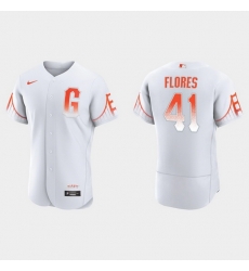 Men San Francisco Giants 41 Wilmer Flores Men 2021 City Connect Authentic White Jersey Men San Francisco Giants 41 Wilmer Flores Men 2021 City Connect Authentic White Jersey