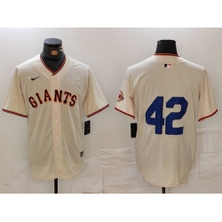 Men San Francisco Giants 42 Jackie Robinson Cream Stitched Baseball Jersey