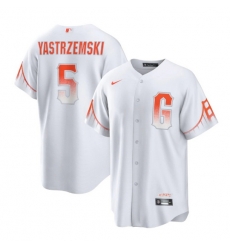 Men San Francisco Giants 5 Mike Yastrzemski White City Connect Cool Base Stitched Baseball Jersey Men San Francisco Giants 5 Mike Yastrzemski White City Connect Cool Base Stitched Baseball Jersey