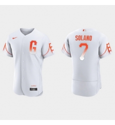 Men San Francisco Giants 7 Donovan Solano Men 2021 City Connect Authentic White Jersey Men San Francisco Giants 7 Donovan Solano Men 2021 City Connect Authentic White Jersey