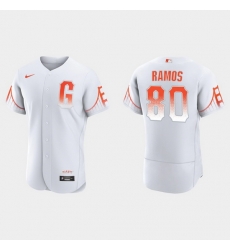 Men San Francisco Giants 80 Heliot Ramos Men 2021 City Connect Authentic White Jersey Men San Francisco Giants 80 Heliot Ramos Men 2021 City Connect Authentic White Jersey