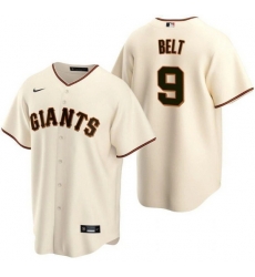 Men San Francisco Giants 9 Brandon Belt Cream Cool Base Stitched Jersey Men San Francisco Giants 9 Brandon Belt Cream Cool Base Stitched Jersey