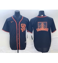 Men San Francisco Giants Black Team Big Logo Cool Base Stitched Baseball Jersey Men San Francisco Giants Black Team Big Logo Cool Base Stitched Baseball Jersey