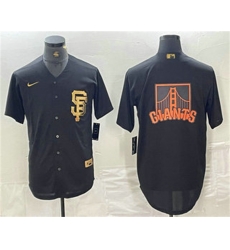 Men San Francisco Giants Team Big Logo Black Gold Cool Base Stitched Baseball Jersey 1 Men San Francisco Giants Team Big Logo Black Gold Cool Base Stitched Baseball Jersey 1