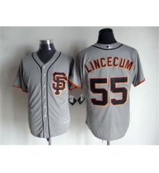 Men San Francisco Giants Tim Lincecum 55 Gray Stitched Cool Base MLB Jersey Men San Francisco Giants Tim Lincecum 55 Gray Stitched Cool Base MLB Jersey