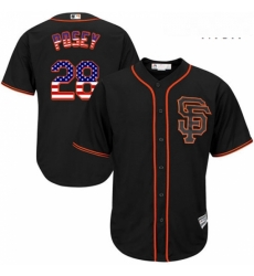 Mens Majestic San Francisco Giants 28 Buster Posey Replica Black USA Flag Fashion MLB Jersey Mens Majestic San Francisco Giants 28 Buster Posey Replica Black USA Flag Fashion MLB Jersey