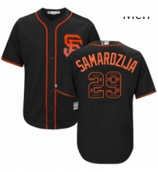 Mens Majestic San Francisco Giants 29 Jeff Samardzija Authentic Black Team Logo Fashion Cool Base MLB Jersey Mens Majestic San Francisco Giants 29 Jeff Samardzija Authentic Black Team Logo Fashion Cool Base MLB Jersey