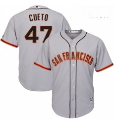 Mens Majestic San Francisco Giants 47 Johnny Cueto Replica Grey Road Cool Base MLB Jersey Mens Majestic San Francisco Giants 47 Johnny Cueto Replica Grey Road Cool Base MLB Jersey